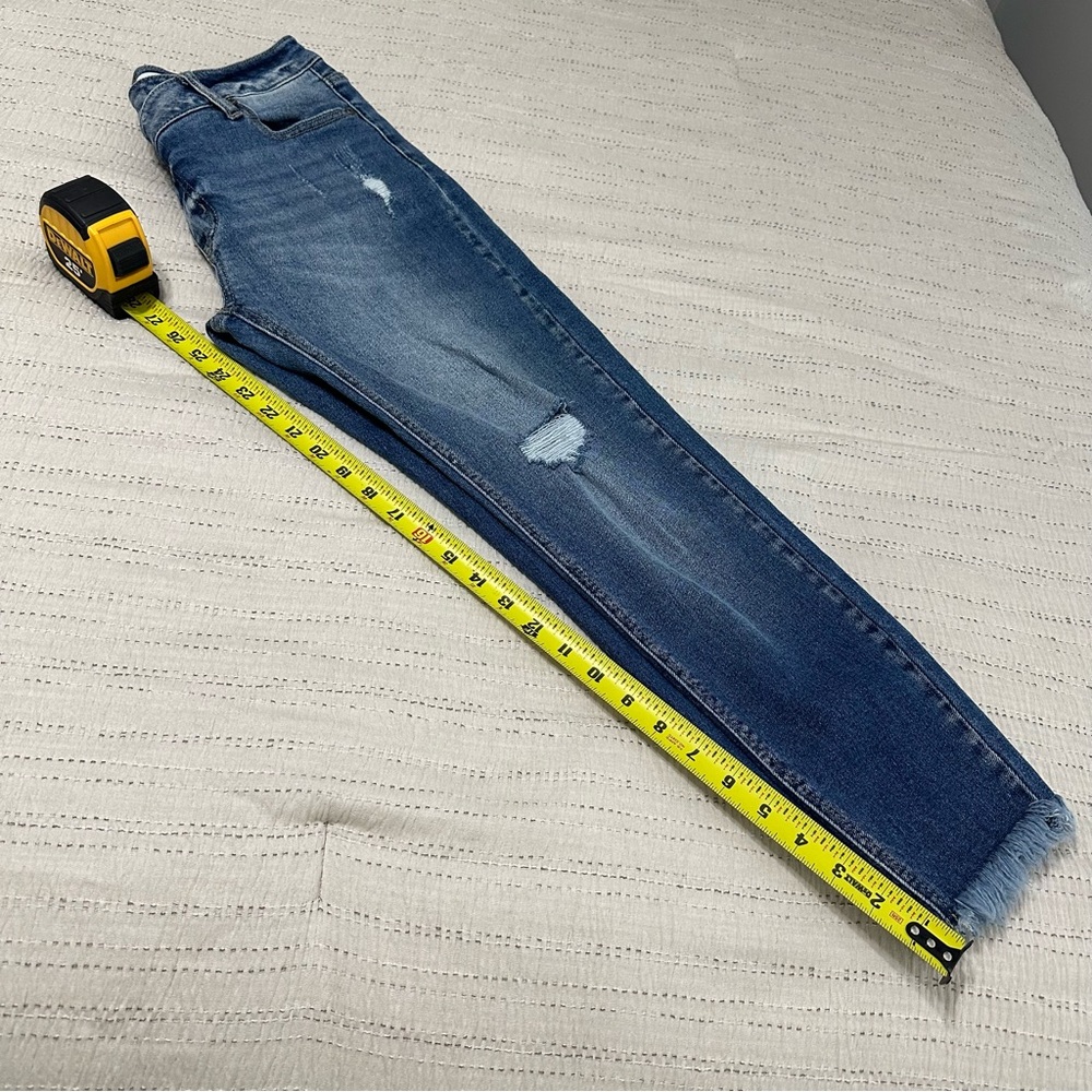 KanCan Medium Blue Distressed Cropped Jeans - Picture 6 of 6